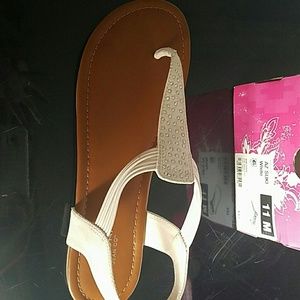 White rhinestone sandals